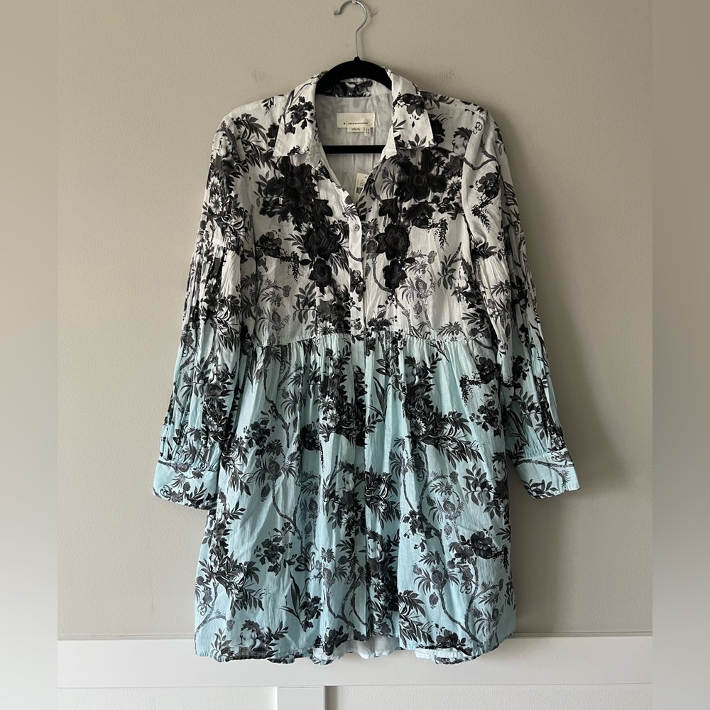 Anthropologie Floral Livinia Ombre Button Front Dress – Size 8 – NWT $168